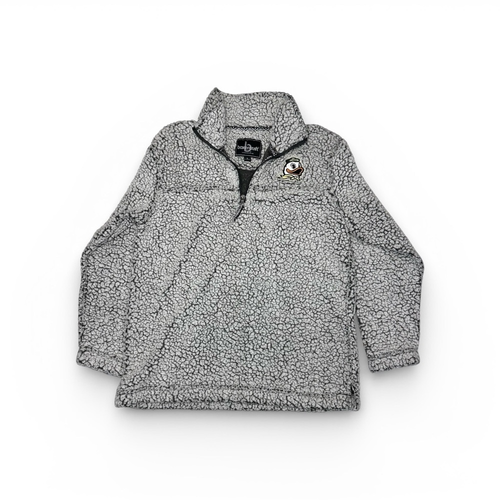 Boxercraft Oregon Ducks Gray Quarter-Zip Pullover Men’s Size Large